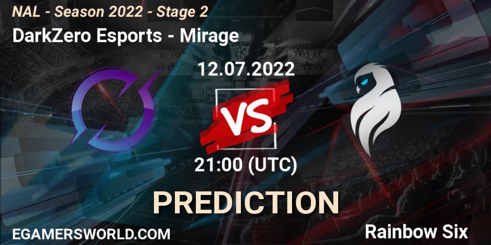 Prognoza DarkZero Esports - Mirage. 13.07.2022 at 21:00, Rainbow Six, NAL - Season 2022 - Stage 2