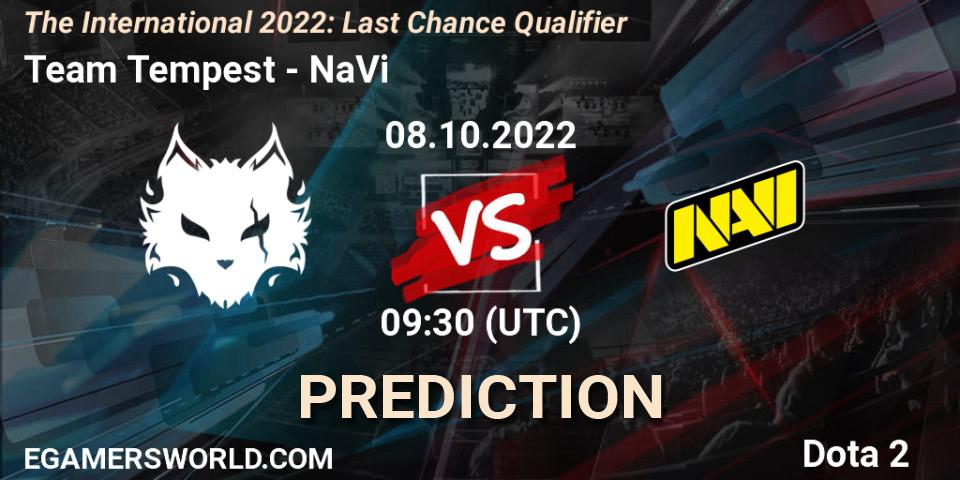 Prognoza Team Tempest - NaVi. 08.10.2022 at 08:59, Dota 2, The International 2022: Last Chance Qualifier