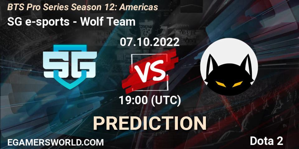 Prognoza SG e-sports - Wolf Team. 07.10.2022 at 18:08, Dota 2, BTS Pro Series Season 12: Americas