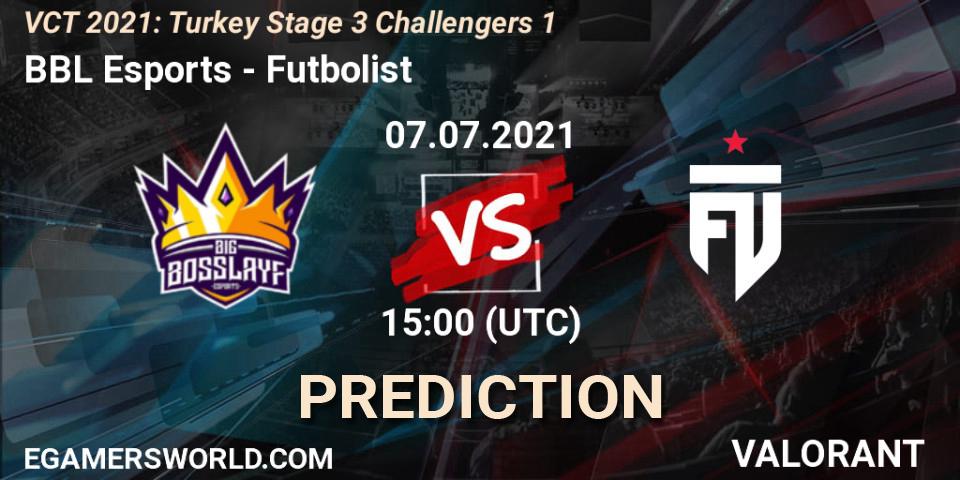 Prognoza BBL Esports - Futbolist. 07.07.2021 at 15:00, VALORANT, VCT 2021: Turkey Stage 3 Challengers 1