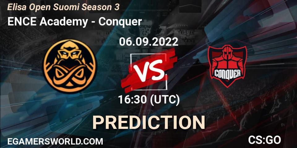 Prognoza ENCE Academy - Conquer. 06.09.2022 at 16:30, Counter-Strike (CS2), Elisa Open Suomi Season 3