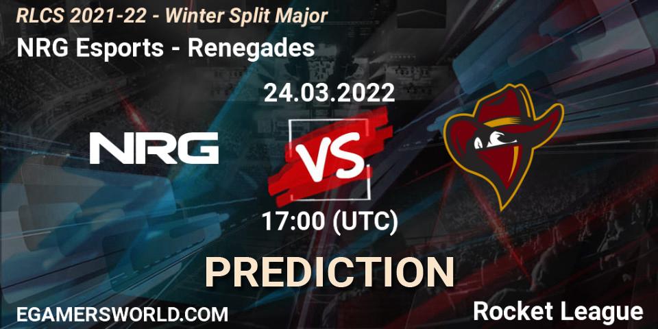 Prognoza NRG Esports - Renegades. 24.03.2022 at 19:00, Rocket League, RLCS 2021-22 - Winter Split Major