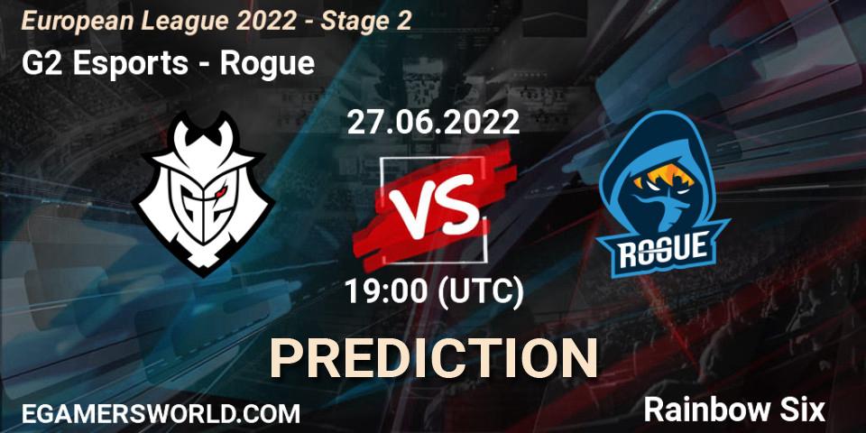 Prognoza G2 Esports - Rogue. 27.06.2022 at 19:00, Rainbow Six, European League 2022 - Stage 2