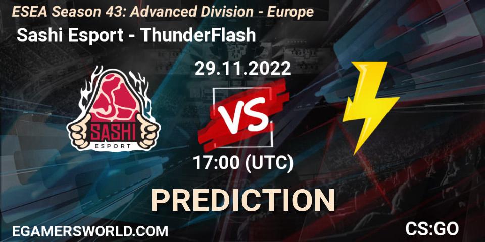Prognoza Sashi Esport - ThunderFlash. 29.11.22, CS2 (CS:GO), ESEA Season 43: Advanced Division - Europe