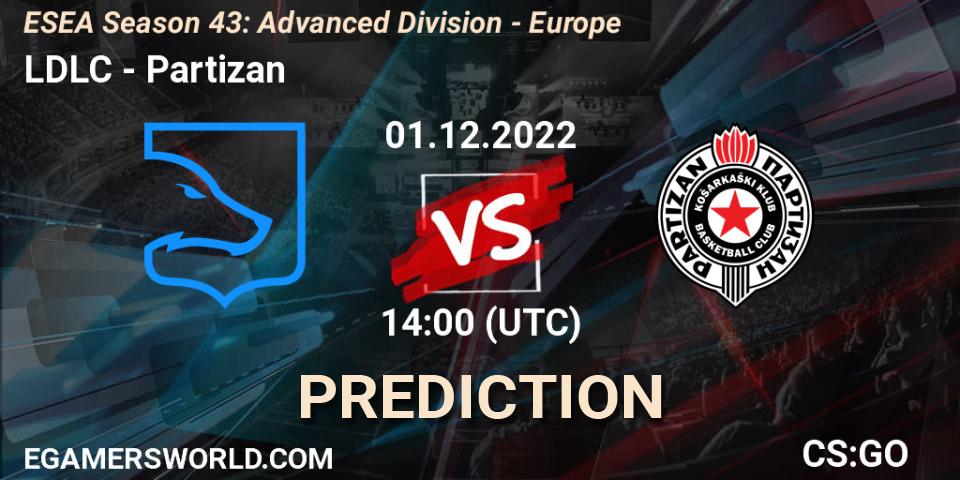 Prognoza LDLC - Partizan. 01.12.22, CS2 (CS:GO), ESEA Season 43: Advanced Division - Europe
