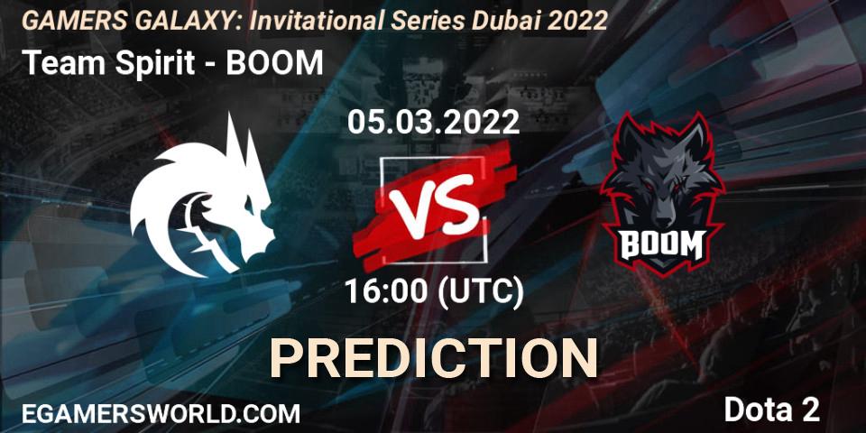Prognoza Team Spirit - BOOM. 05.03.2022 at 15:57, Dota 2, GAMERS GALAXY: Invitational Series Dubai 2022