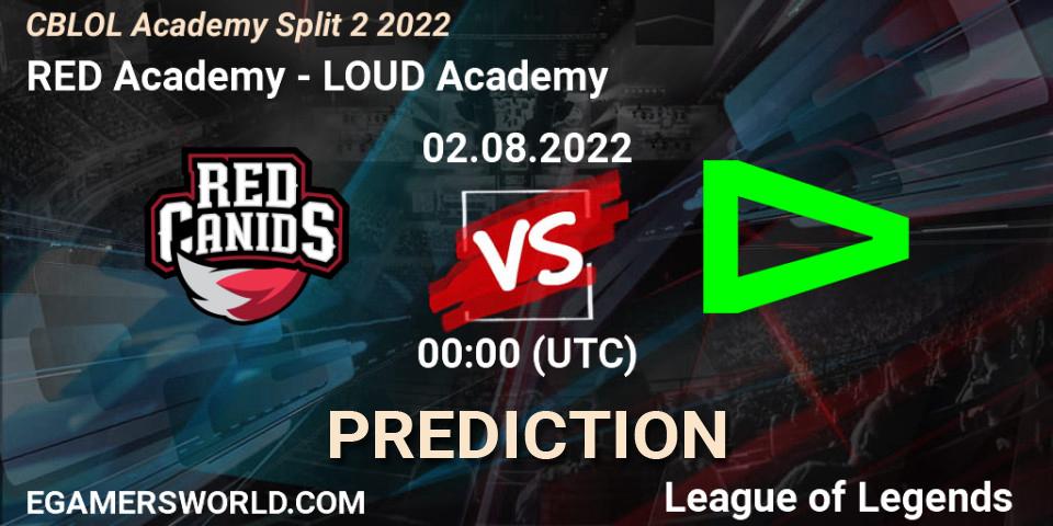 Prognoza RED Academy - LOUD Academy. 02.08.2022 at 00:00, LoL, CBLOL Academy Split 2 2022