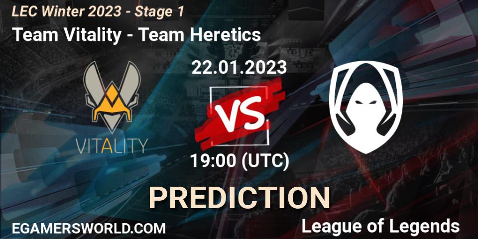 Prognoza Team Vitality - Team Heretics. 22.01.2023 at 19:00, LoL, LEC Winter 2023 - Stage 1