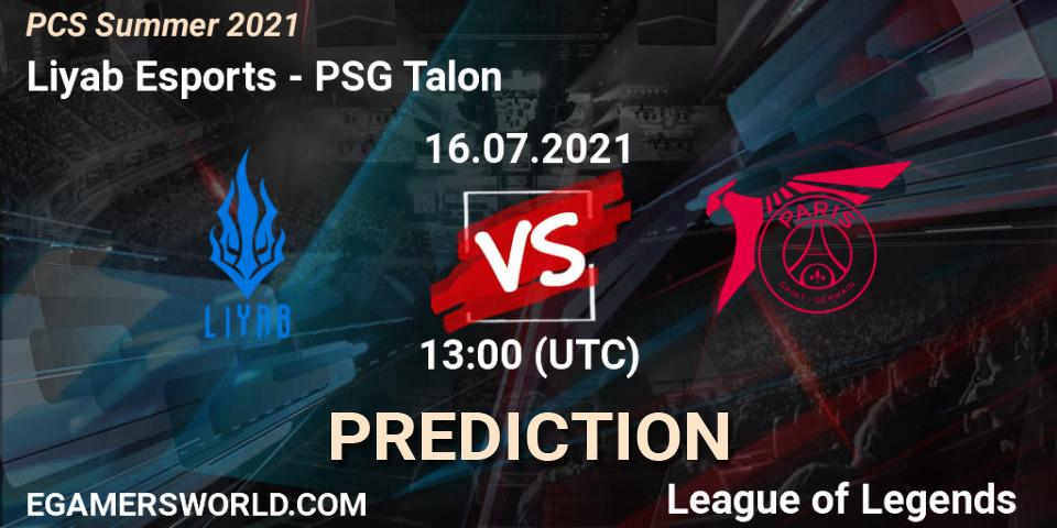 Prognoza Liyab Esports - PSG Talon. 16.07.2021 at 13:00, LoL, PCS Summer 2021