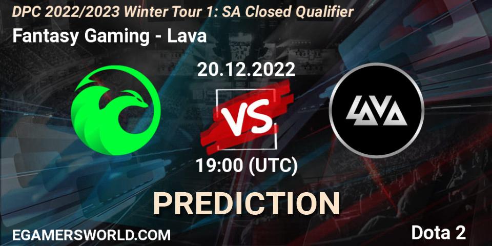 Prognoza Fantasy Gaming - Lava. 20.12.2022 at 19:33, Dota 2, DPC 2022/2023 Winter Tour 1: SA Closed Qualifier