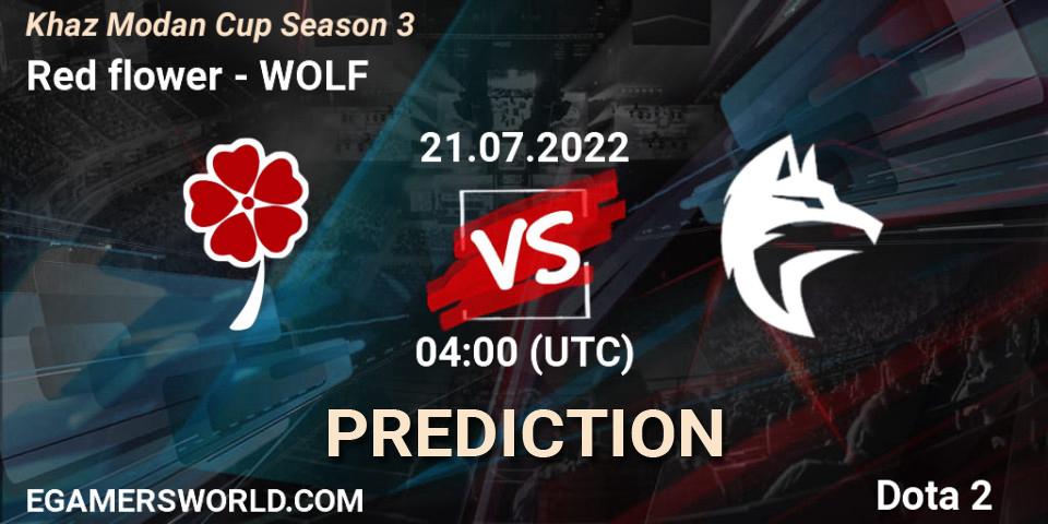 Prognoza Red flower - WOLF. 21.07.2022 at 04:25, Dota 2, Khaz Modan Cup Season 3