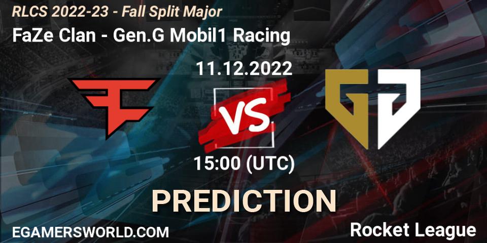 Prognoza FaZe Clan - Gen.G Mobil1 Racing. 11.12.2022 at 15:10, Rocket League, RLCS 2022-23 - Fall Split Major