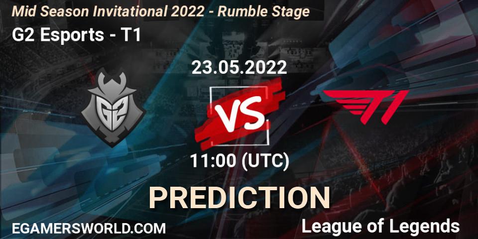 Prognoza G2 Esports - T1. 23.05.2022 at 11:00, LoL, Mid Season Invitational 2022 - Rumble Stage