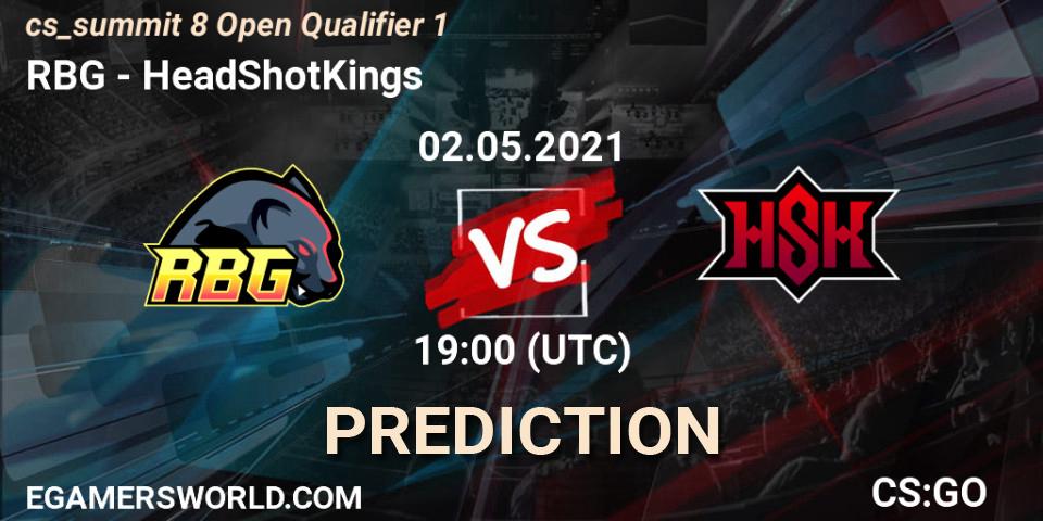 Prognoza RBG - HeadShotKings. 02.05.2021 at 19:00, Counter-Strike (CS2), cs_summit 8 Open Qualifier 1