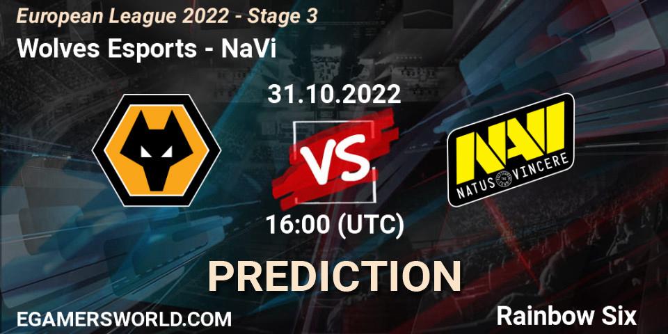 Prognoza Wolves Esports - NaVi. 31.10.22, Rainbow Six, European League 2022 - Stage 3