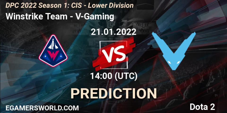Prognoza Winstrike Team - V-Gaming. 21.01.2022 at 14:01, Dota 2, DPC 2022 Season 1: CIS - Lower Division