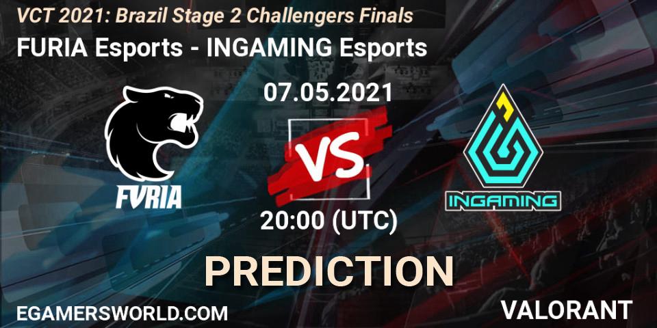 Prognoza FURIA Esports - INGAMING Esports. 07.05.2021 at 20:00, VALORANT, VCT 2021: Brazil Stage 2 Challengers Finals