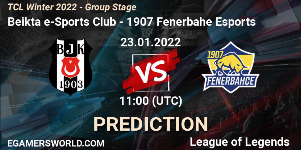 Prognoza Beşiktaş e-Sports Club - 1907 Fenerbahçe Esports. 23.01.2022 at 11:00, LoL, TCL Winter 2022 - Group Stage