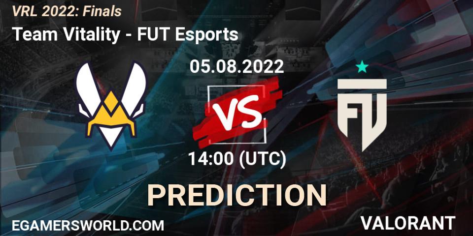 Prognoza Team Vitality - FUT Esports. 05.08.2022 at 14:00, VALORANT, VRL 2022: Finals