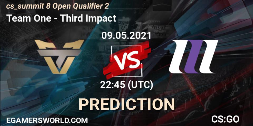 Prognoza Team One - Third Impact. 09.05.2021 at 22:45, Counter-Strike (CS2), cs_summit 8 Open Qualifier 2