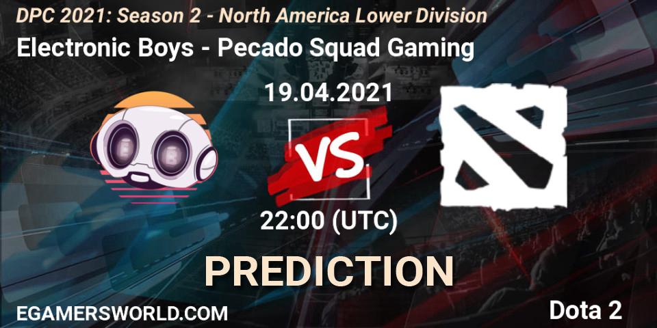 Prognoza Electronic Boys - Pecado Squad Gaming. 19.04.2021 at 22:00, Dota 2, DPC 2021: Season 2 - North America Lower Division