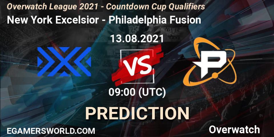 Prognoza New York Excelsior - Philadelphia Fusion. 07.08.2021 at 09:00, Overwatch, Overwatch League 2021 - Countdown Cup Qualifiers