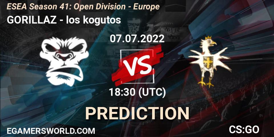 Prognoza GORILLAZ - los kogutos. 11.07.2022 at 15:00, Counter-Strike (CS2), ESEA Season 41: Open Division - Europe