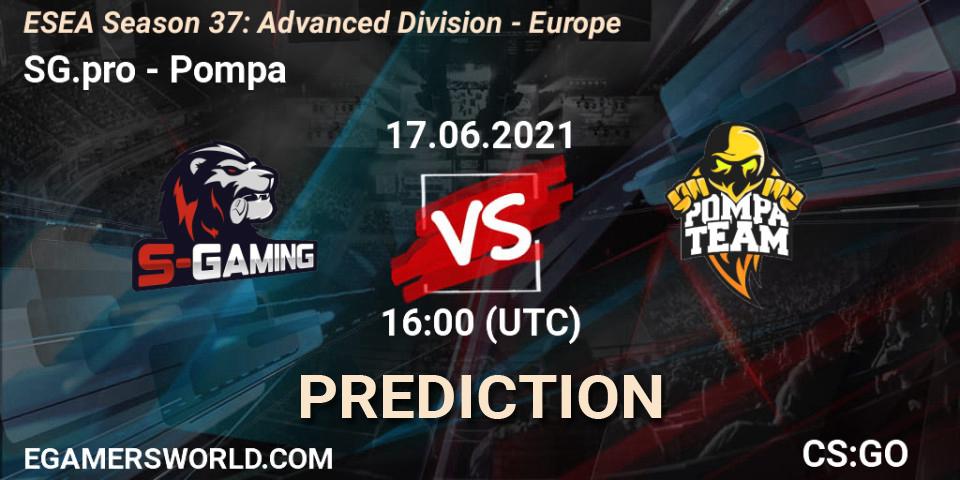 Prognoza SG.pro - Pompa. 17.06.2021 at 16:00, Counter-Strike (CS2), ESEA Season 37: Advanced Division - Europe