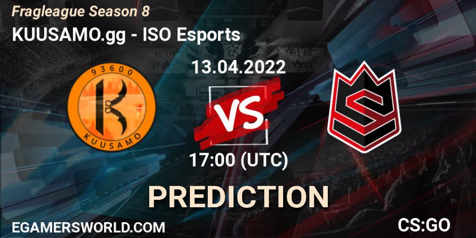 Prognoza KUUSAMO.gg - ISO Esports. 13.04.2022 at 17:00, Counter-Strike (CS2), Fragleague Season 8