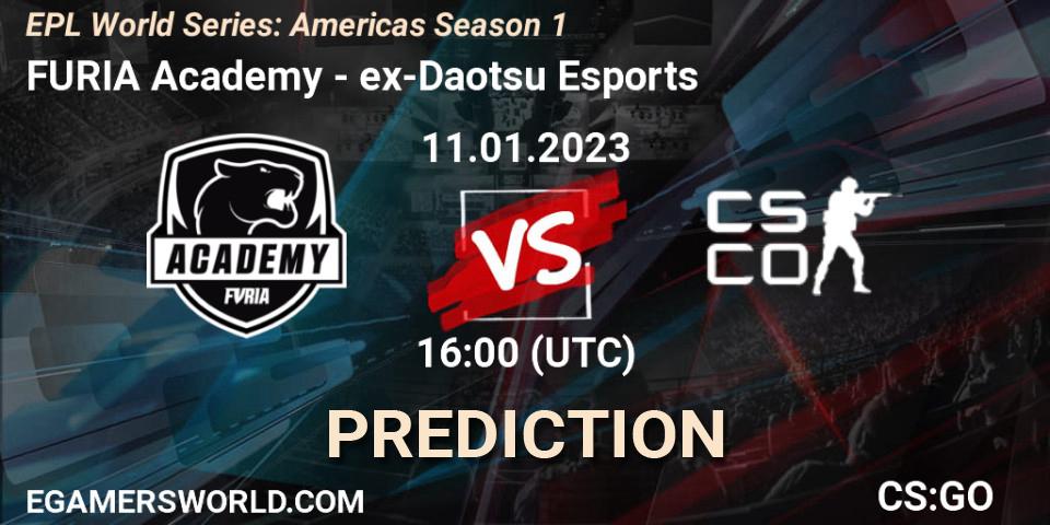 Prognoza FURIA Academy - ex-Daotsu Esports. 12.01.2023 at 16:00, Counter-Strike (CS2), EPL World Series: Americas Season 1