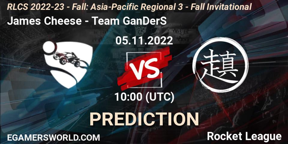 Prognoza James Cheese - Team GanDerS. 05.11.2022 at 10:00, Rocket League, RLCS 2022-23 - Fall: Asia-Pacific Regional 3 - Fall Invitational