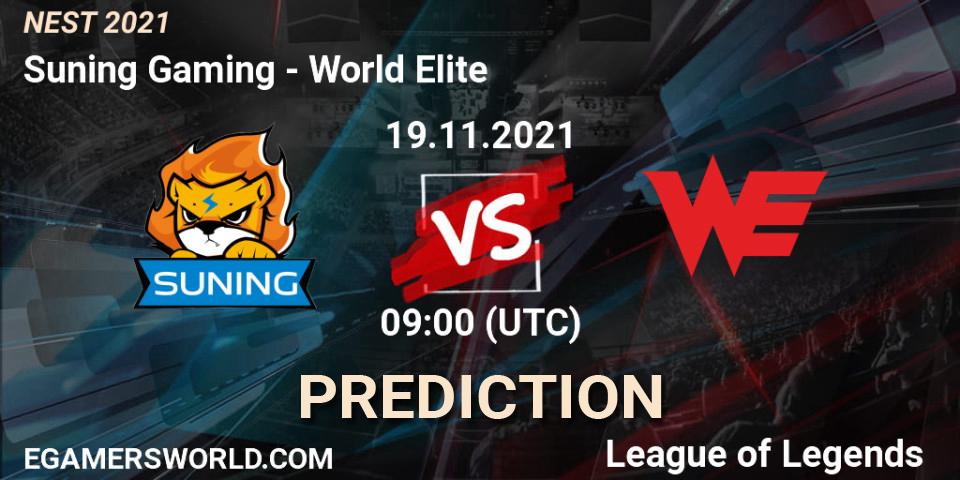 Prognoza Suning Gaming - World Elite. 19.11.21, LoL, NEST 2021