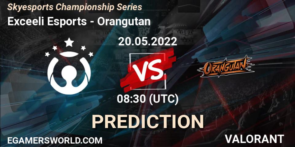 Prognoza Exceeli Esports - Orangutan. 20.05.2022 at 08:30, VALORANT, Skyesports Championship Series