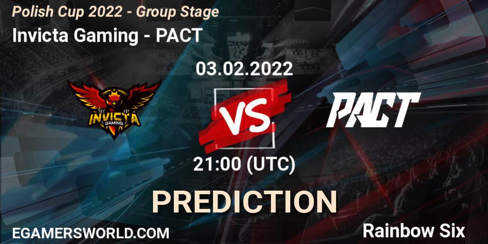 Prognoza Invicta Gaming - PACT. 03.02.2022 at 21:00, Rainbow Six, Polish Cup 2022 - Group Stage