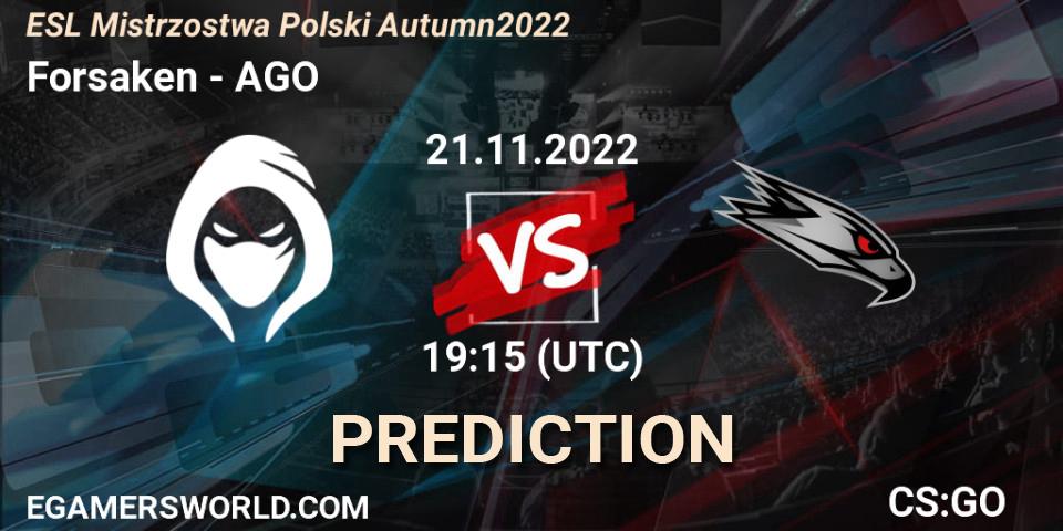 Prognoza Forsaken - AGO. 21.11.22, CS2 (CS:GO), ESL Mistrzostwa Polski Autumn 2022