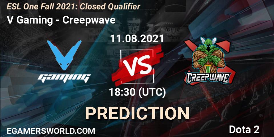 Prognoza V Gaming - Creepwave. 11.08.2021 at 18:30, Dota 2, ESL One Fall 2021: Closed Qualifier