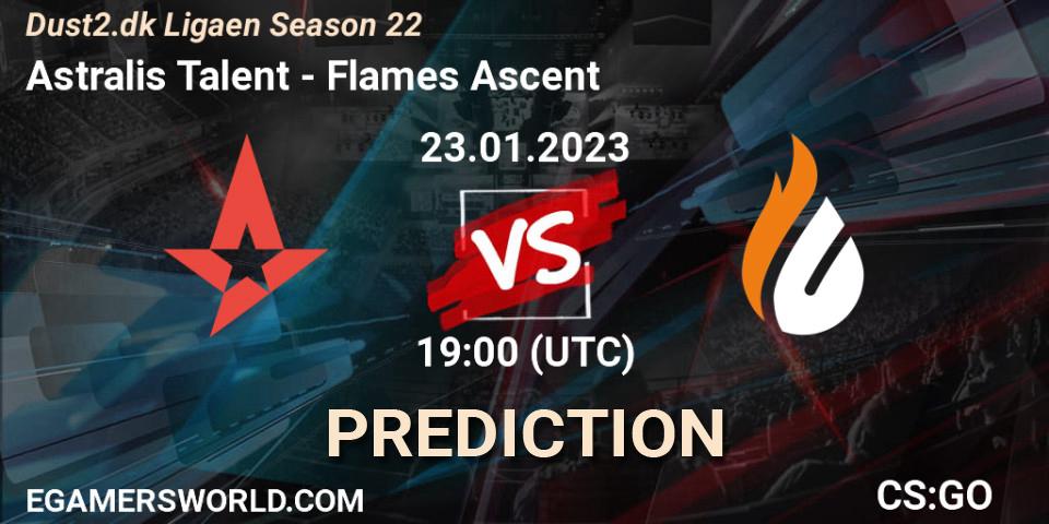 Prognoza Astralis Talent - Flames Ascent. 23.01.2023 at 19:00, Counter-Strike (CS2), Dust2.dk Ligaen Season 22