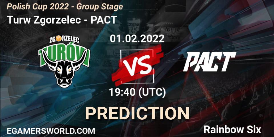 Prognoza Turów Zgorzelec - PACT. 01.02.2022 at 19:40, Rainbow Six, Polish Cup 2022 - Group Stage