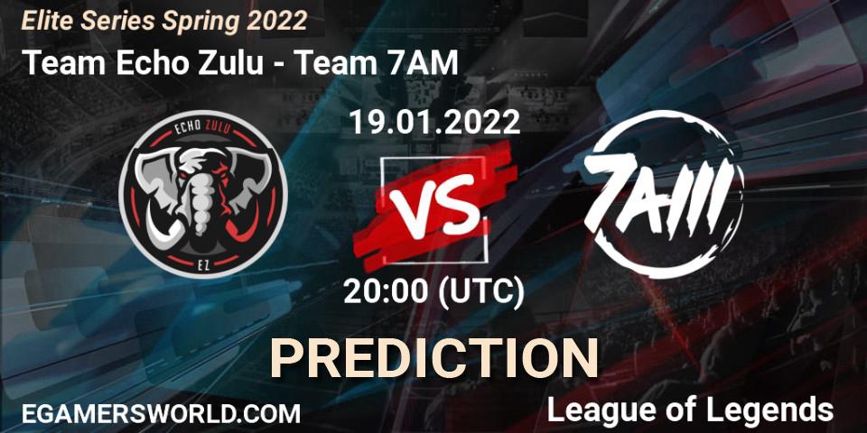 Prognoza Team Echo Zulu - Team 7AM. 19.01.2022 at 20:00, LoL, Elite Series Spring 2022