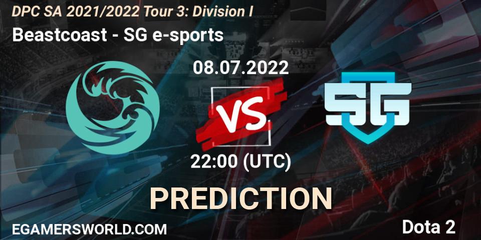 Prognoza Beastcoast - SG e-sports. 08.07.2022 at 22:40, Dota 2, DPC SA 2021/2022 Tour 3: Division I