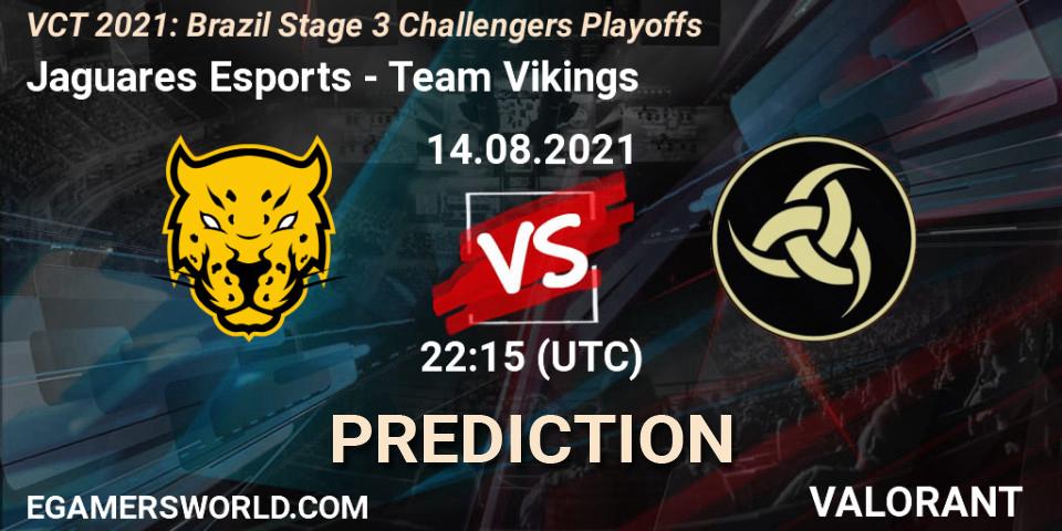 Prognoza Jaguares Esports - Team Vikings. 14.08.2021 at 23:15, VALORANT, VCT 2021: Brazil Stage 3 Challengers Playoffs