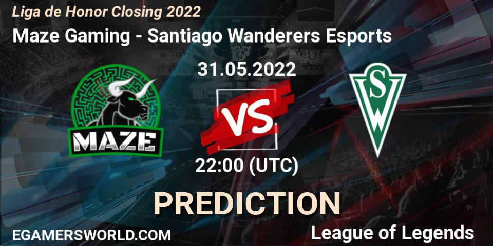 Prognoza Maze Gaming - Santiago Wanderers Esports. 31.05.2022 at 22:00, LoL, Liga de Honor Closing 2022
