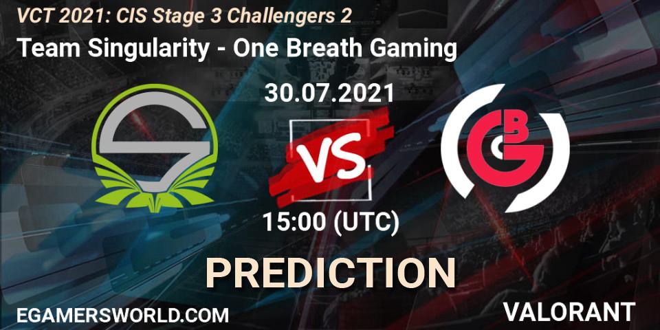 Prognoza Team Singularity - One Breath Gaming. 30.07.2021 at 15:00, VALORANT, VCT 2021: CIS Stage 3 Challengers 2
