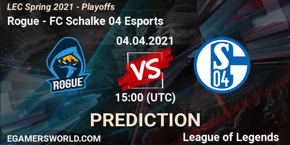 Prognoza Rogue - FC Schalke 04 Esports. 04.04.21, LoL, LEC Spring 2021 - Playoffs