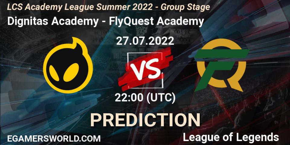Prognoza Dignitas Academy - FlyQuest Academy. 27.07.2022 at 22:00, LoL, LCS Academy League Summer 2022 - Group Stage