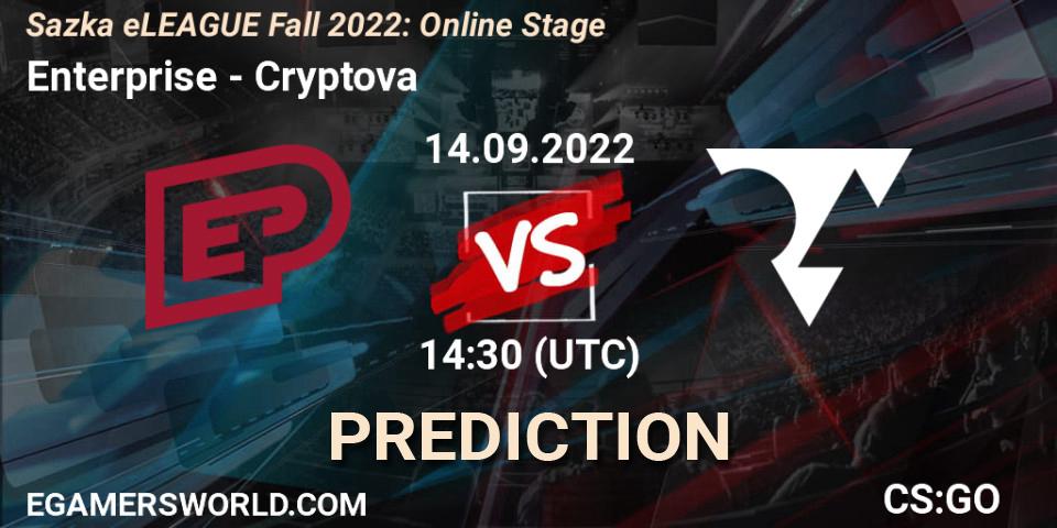 Prognoza Enterprise - Cryptova. 14.09.2022 at 14:30, Counter-Strike (CS2), Sazka eLEAGUE Fall 2022: Online Stage