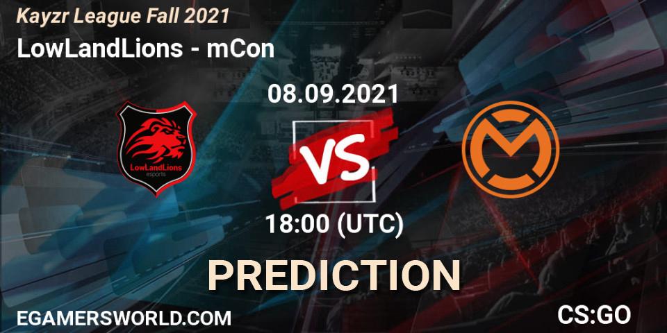 Prognoza LowLandLions - mCon. 08.09.2021 at 18:00, Counter-Strike (CS2), Kayzr League Fall 2021