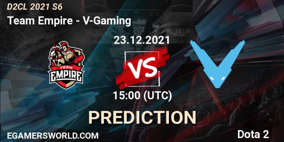 Prognoza Team Empire - V-Gaming. 23.12.2021 at 15:21, Dota 2, Dota 2 Champions League 2021 Season 6