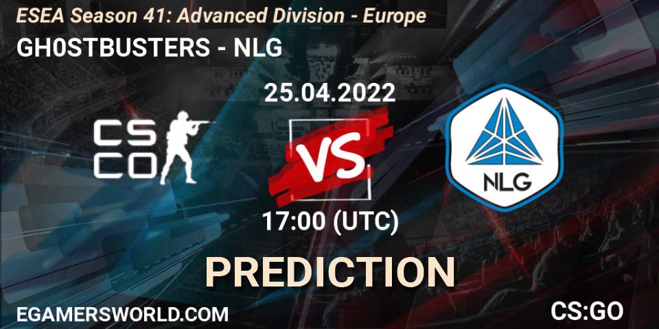 Prognoza GH0STBUSTERS - NLG. 25.04.2022 at 17:00, Counter-Strike (CS2), ESEA Season 41: Advanced Division - Europe