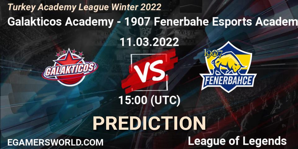 Prognoza Galakticos Academy - 1907 Fenerbahçe Esports Academy. 11.03.2022 at 15:45, LoL, Turkey Academy League Winter 2022